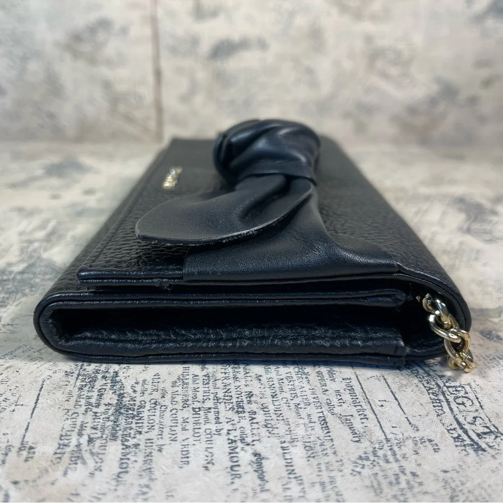 Ted Baker Cimmy Black Leather Knotted Crossbody Matinee Wallet on Chain